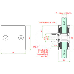 Svorka priama na trubku, sklo 8 - 12,76 mm, AISI 304 Svorka priama na trubku, sklo 8 - 12,76 mm, AISI 304